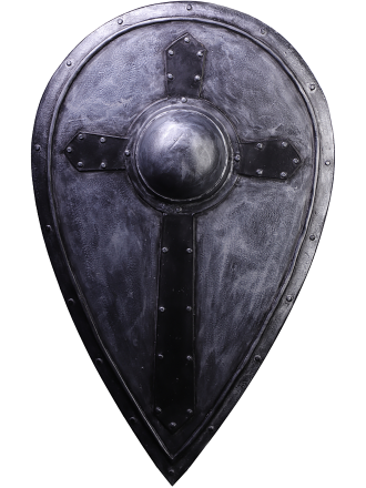 Trollfelsen LARP-Tropfenschild Metalloptik 'Templer' 